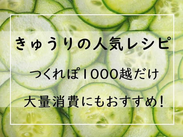 きゅうり レシピ 人気 1000