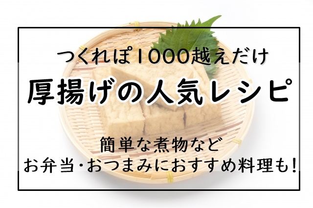 1 レシピ 人気 厚 位 揚げ