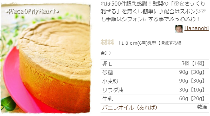 シフォンケーキレシピ 絶品13選 人気1位はつくれぽ1000超 簡単 ふわふわな作り方 ぬくとい