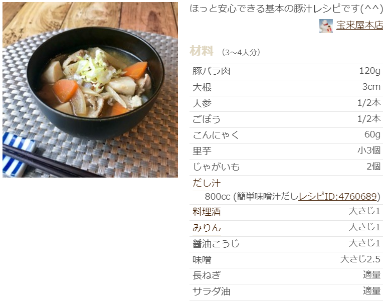 豚汁レシピ15選 人気1位は つくれぽ1000 簡単 クックパッド ぬくとい