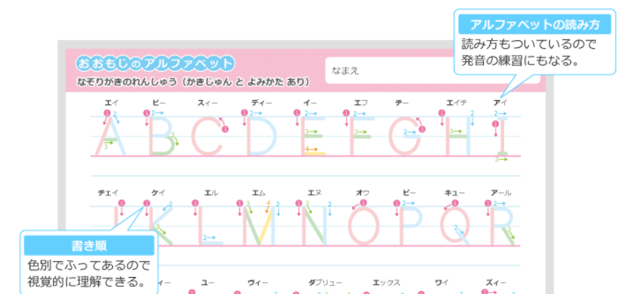 アルファベット練習 無料 サイト集 13選 なぞり書きプリント 罫線ノート ワークシート ぬくとい