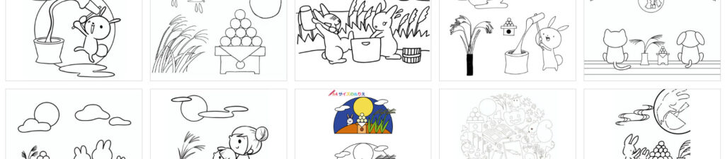 お月見の塗り絵 無料ダウンロードできるサイト集 15選 ぬくとい